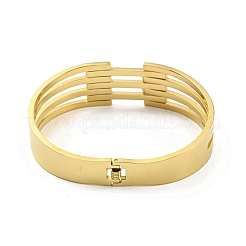 Brazaletes con bisagras huecas de acero inoxidable 304 con cristales pavé y rhinestone para mujer&nbsp;BJEW-D044-06D-01G