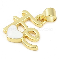 Emaille-Anhänger aus Messing mit Gestellbeschichtung&nbsp;KK-P287-49G