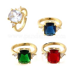 Anelli da dito da donna in ottone con micro pavé di zirconi cubici&nbsp;RJEW-F181-11G