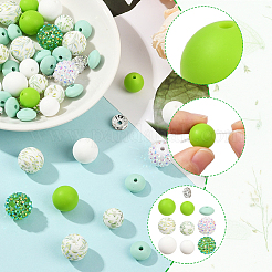 64 perles rondes et rondelles en silicone écologique de qualité alimentaire&nbsp;SIL-SP0001-19B
