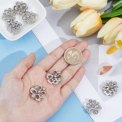 4 pieza de alfileres ajustables para botones de vaqueros con rhinestone de cristal y aleación de flores&nbsp;FIND-CY0002-27P