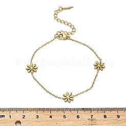 Bracelets à maillons floraux en acier inoxydable 304&nbsp;BJEW-Q040-06G