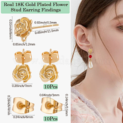 10 pièces de boucles d'oreilles en laiton&nbsp;KK-BBC0017-63