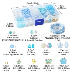 Kit di gioielli con braccialetti rotondi in acrilico e perle di vetro fai da te&nbsp;DIY-FS0006-29B