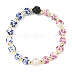 Handgefertigte Armbänder aus bedruckten Porzellanperlen&nbsp;BJEW-JB14222