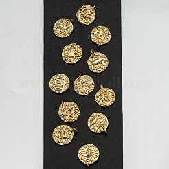 12pcs 12 colgantes de circonita cúbica micro pavé de latón de estilo&nbsp;ZIRC-LS0001-03G