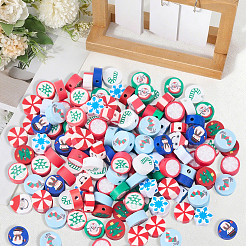 200pcs 10 Arten Weihnachtsthema handgemachte Polymertonperlen&nbsp;CLAY-SC0002-54