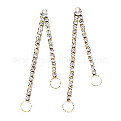 Messing Pavé Kristall Strass Kette mit Ring großen Anhängern&nbsp;KK-N216-423-03LG