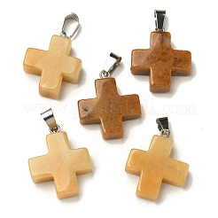 Pendentifs de jade topaze naturelle&nbsp;G-Z067-06P-09