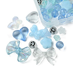 219 pièce de perles acryliques de 12 styles avec 1 rouleaux de fil élastique solide et extensible&nbsp;OACR-FS0001-58