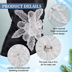 Blumen aus Polyesterharz für Kleidungsaccessoires&nbsp;DIY-WH0037-48A-01