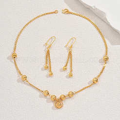 Runde Ohrringe und Halsketten-Sets aus Messing für Damen&nbsp;LD4798