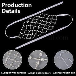 Elastisches Stirnband aus Messing-ABS-Kunststoff mit Perlen&nbsp;OHAR-WH20008-02S