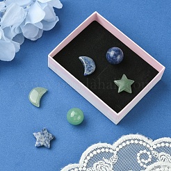 Luna y estrella curativas de piedras preciosas naturales y adornos redondos&nbsp;AJEW-FS0001-12A