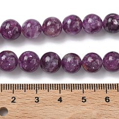 Natürliche Lepidolith / lila Glimmer Steinperlen Stränge&nbsp;G-C270-O05-14