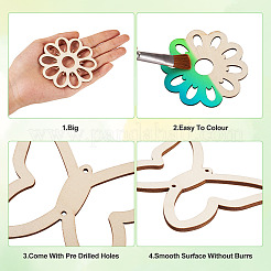 24 Stück 12 Stile unvollendete natürliche Pappelholz Filigrane Tischlereiglieder&nbsp;WOOD-TA0001-81