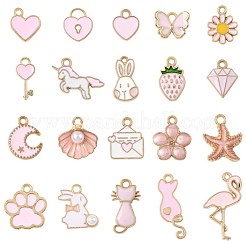 40pcs 20 styles de pendentifs en émail en alliage&nbsp;ENAM-FS0003-33
