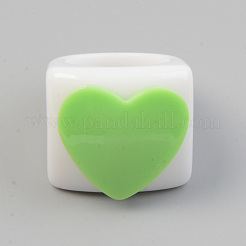 Blickdichte Fingerringe aus Acryl&nbsp;X-RJEW-T010-13