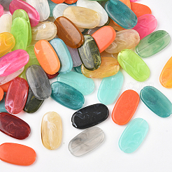 100 Stück ovale Acrylperlen in Edelstein-Imitation&nbsp;OACR-SP0001-65