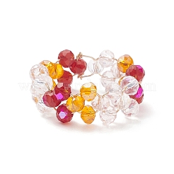 Fingerring aus geflochtenen Glasperlen&nbsp;RJEW-JR00569