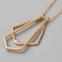 Halskette mit geometrischem Anhänger aus Zinklegierung&nbsp;NJEW-WH0023-07G