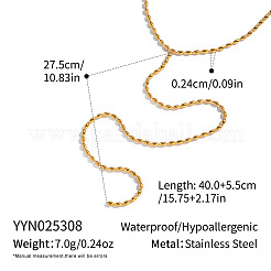Elegante Y-förmige Halsketten aus 304 Edelstahl mit Reiskette für Damen&nbsp;DQ6451