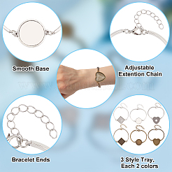 DIY Blanko-Kits zur Herstellung von Kuppelarmbändern aus Legierung&nbsp;DIY-GO0002-22