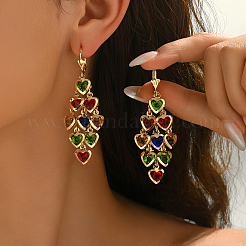 Boucles d'oreilles créoles en laiton avec pompon en forme de cœur&nbsp;LC3720-2
