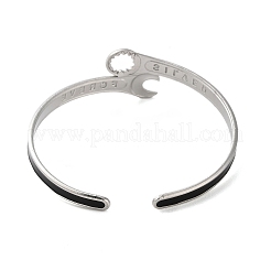 Offene Armreifen aus emailliertem Edelstahl 304 in Form eines Schraubenschlüssels für Damen&nbsp;LS-BJEW-M316-06P