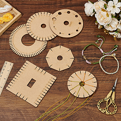 1 Set mit 6 Webbrettern zum Stricken von Armbändern aus Holz.&nbsp;TOOL-BC0002-99