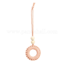 Décorations suspendues rondes en coton&nbsp;HJEW-JM04035-01