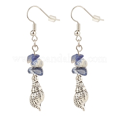 Orecchini pendenti con perline di sodalite naturale&nbsp;EJEW-JE04890-02