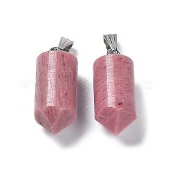 Colgantes puntiagudos de rodonita natural&nbsp;G-E596-02P-02