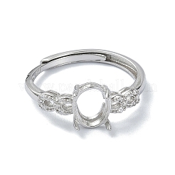 Verstellbare 925 Sterling Silber 4 Zinken Ringfassungen&nbsp;STER-K179-33P