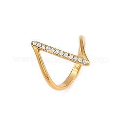 Bagues en acier inoxydable 304 ornées de strass pour femmes&nbsp;SA-CBA45D5-28B-G