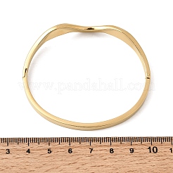 Brazaletes curvos con bisagras de acero inoxidable 304 para mujer&nbsp;BJEW-B168-07G