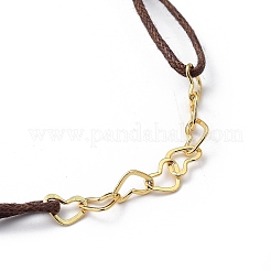 Braccialetti regolabili in ottone con maglie a cuore&nbsp;BJEW-JB05420