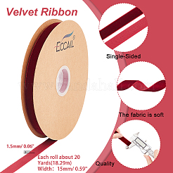 Rubans de velours simple face&nbsp;OCOR-WH0080-14B-01