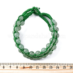 Natürliche grüne Aventurin-Armbänder mit runden Perlen und mehreren Strängen für Männer und Frauen&nbsp;BJEW-G743-02D
