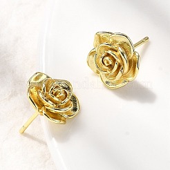 Pendientes de flor de latón&nbsp;EJEW-P322-06A-G