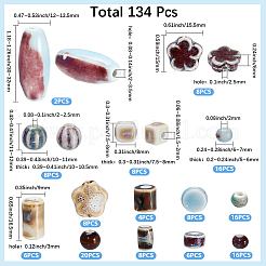 134 Stück 15 Stile handgefertigte Porzellanperlen für die Herstellung von Halsketten und Armbändern&nbsp;PORC-SC0001-48