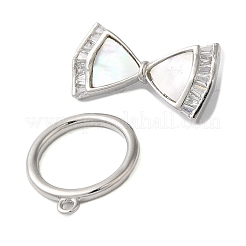 Messing Micro Pave klare Zirkonia Knebelverschlüsse&nbsp;KK-N254-83P