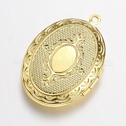 Messing-Medaillon-Anhänger&nbsp;KK-N0116-054G