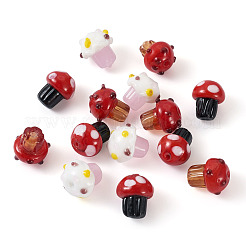 18 pz 3 perline fatte a mano in stile lampwork&nbsp;LAMP-PJ0001-02