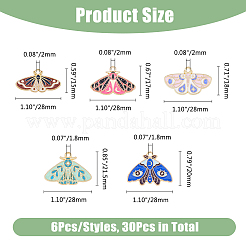 30pcs 5 styles de pendentifs en émail en alliage&nbsp;ENAM-DC0001-70