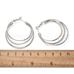 Dreifache Creolen aus Messing für Damen&nbsp;EJEW-U050-02P