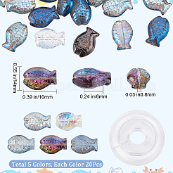 DIY-Sets zur Herstellung von Stretch-Armbändern mit Fischmotiven&nbsp;DIY-SC0020-12B