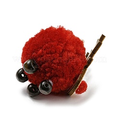 Décoration pendentif boule de cerf en peluche et bois sur le thème de noël&nbsp;HJEW-E008-01B