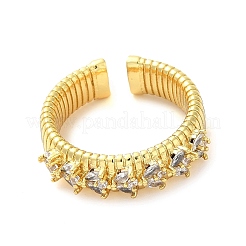 Micro cuivres ouvrent zircone cubique anneaux de manchette&nbsp;RJEW-P102-14G