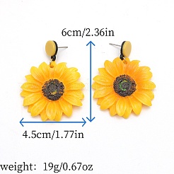 Übertriebene Sonnenblumen-Ohrstecker aus Acryl&nbsp;VQ9913